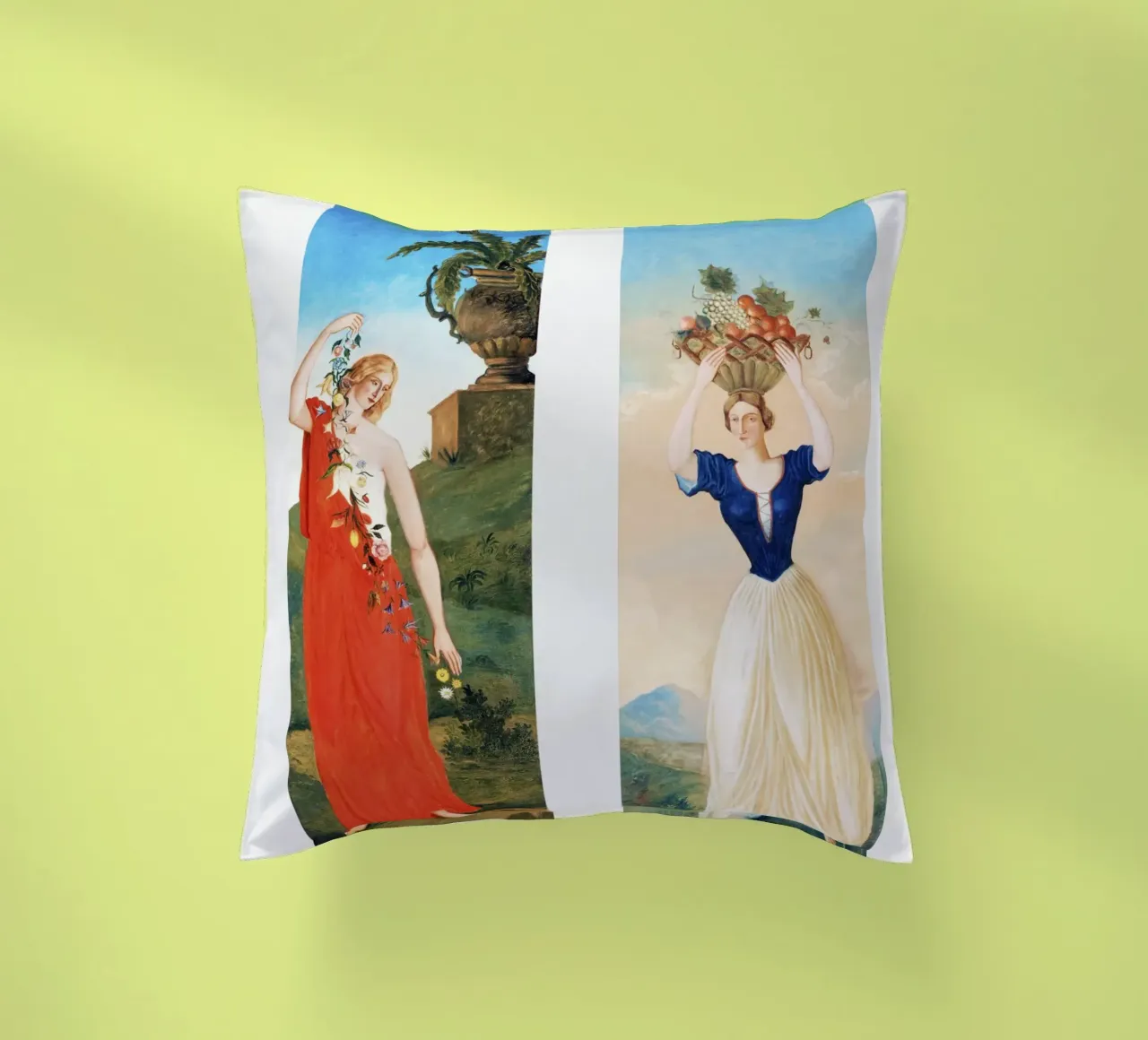 The Four Seasons by Paul Cézanne - Spring and Summer decorative cushion by Venus Art