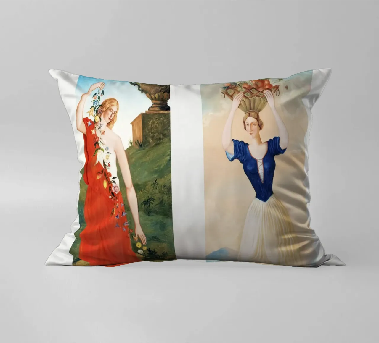 The Four Seasons by Paul Cézanne - Spring and Summer decorative cushion by Venus Art