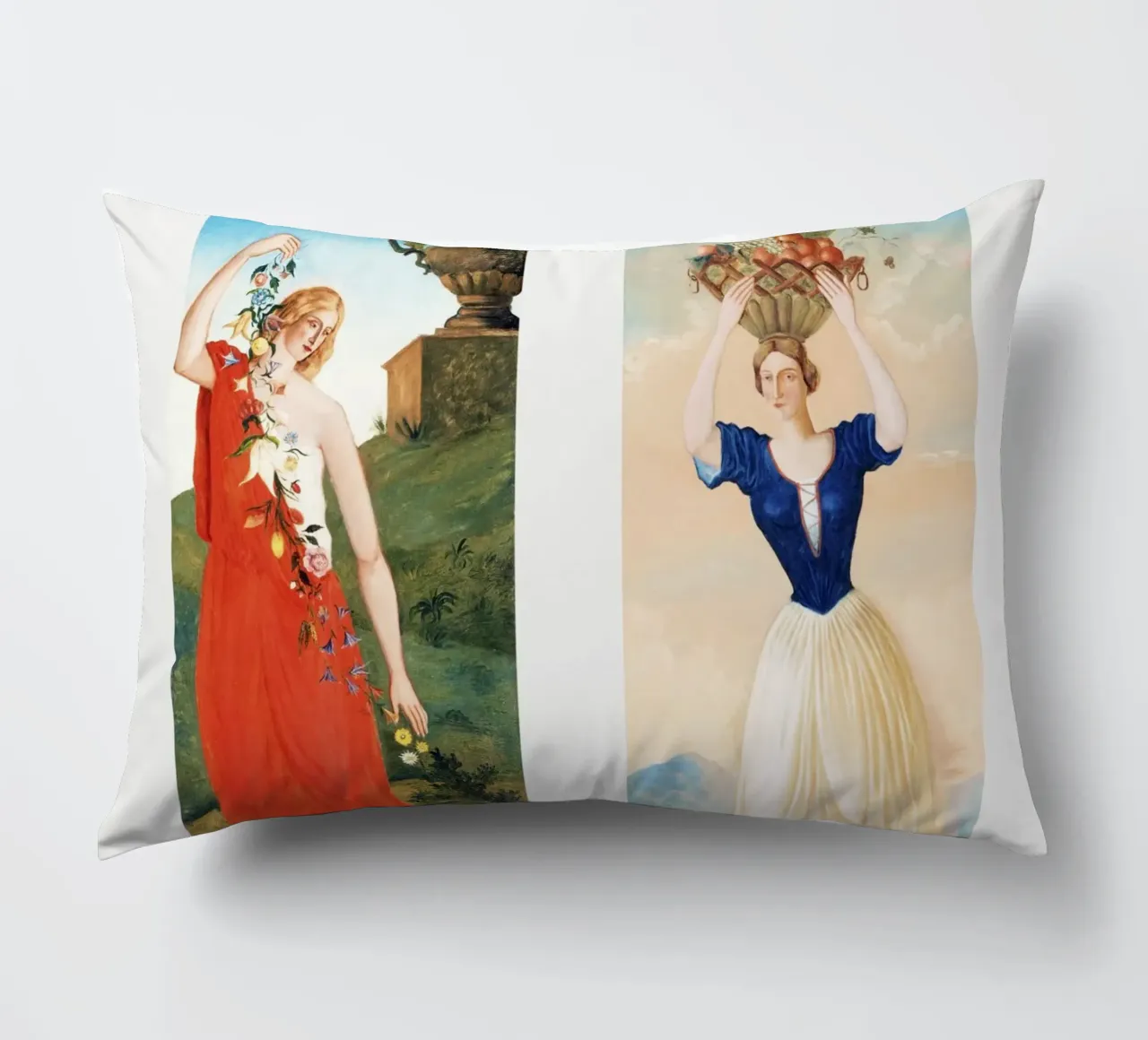 The Four Seasons by Paul Cézanne - Spring and Summer decorative cushion by Venus Art