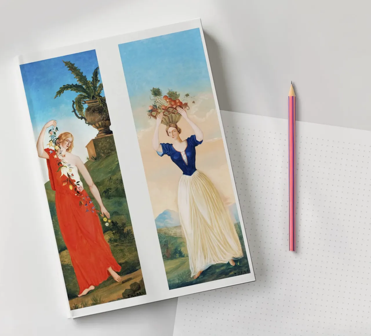 The Four Seasons by Paul Cézanne - Spring and Summer notebook by Venus Art