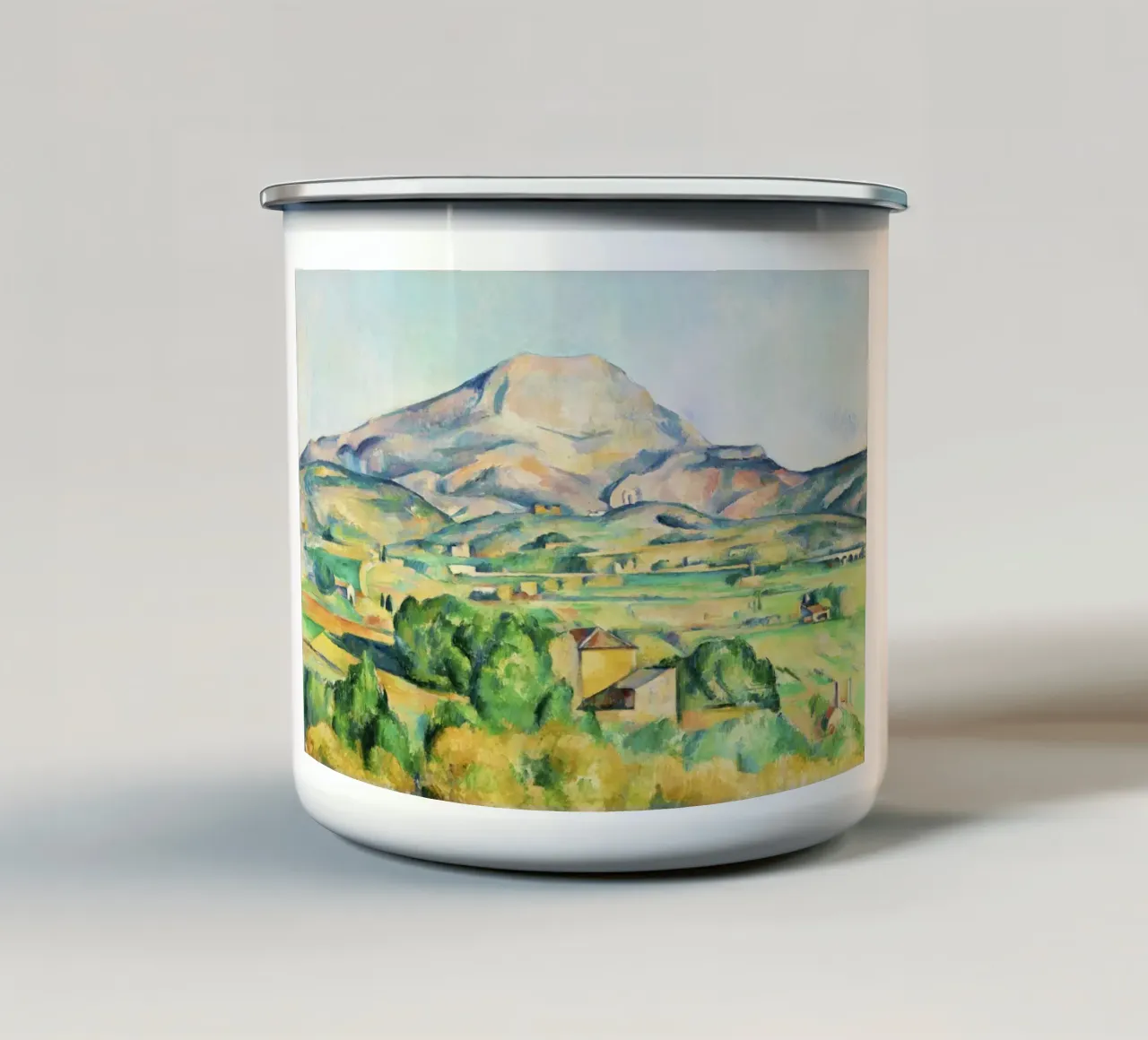 Mont Sainte-Victoire di Paul Cézanne - tazza in smalto da Venus Art