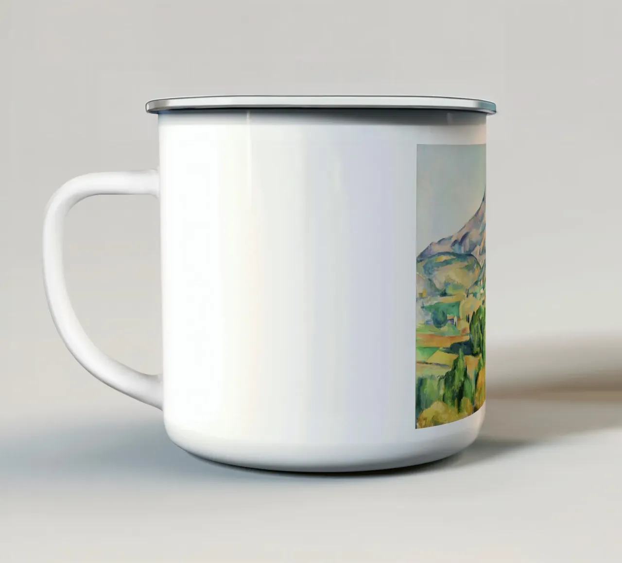 Mont Sainte-Victoire di Paul Cézanne - tazza in smalto da Venus Art