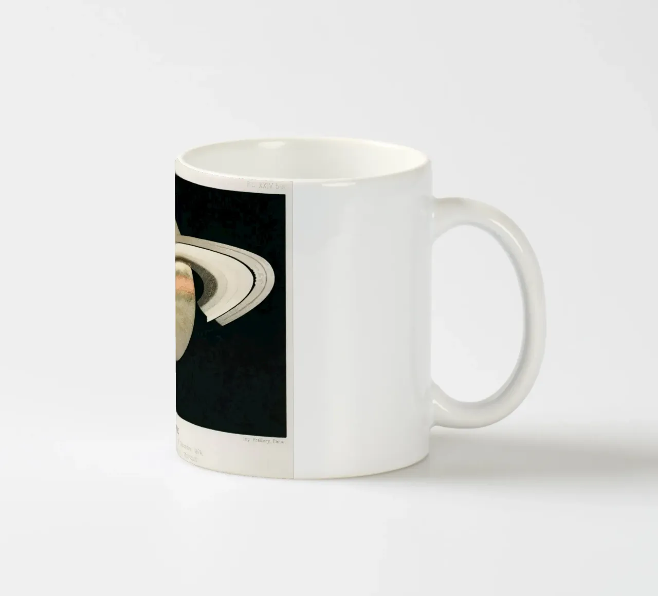The Planet Saturn (1877) Lithograph by F. Meheux – ceramic mug by Venus Art