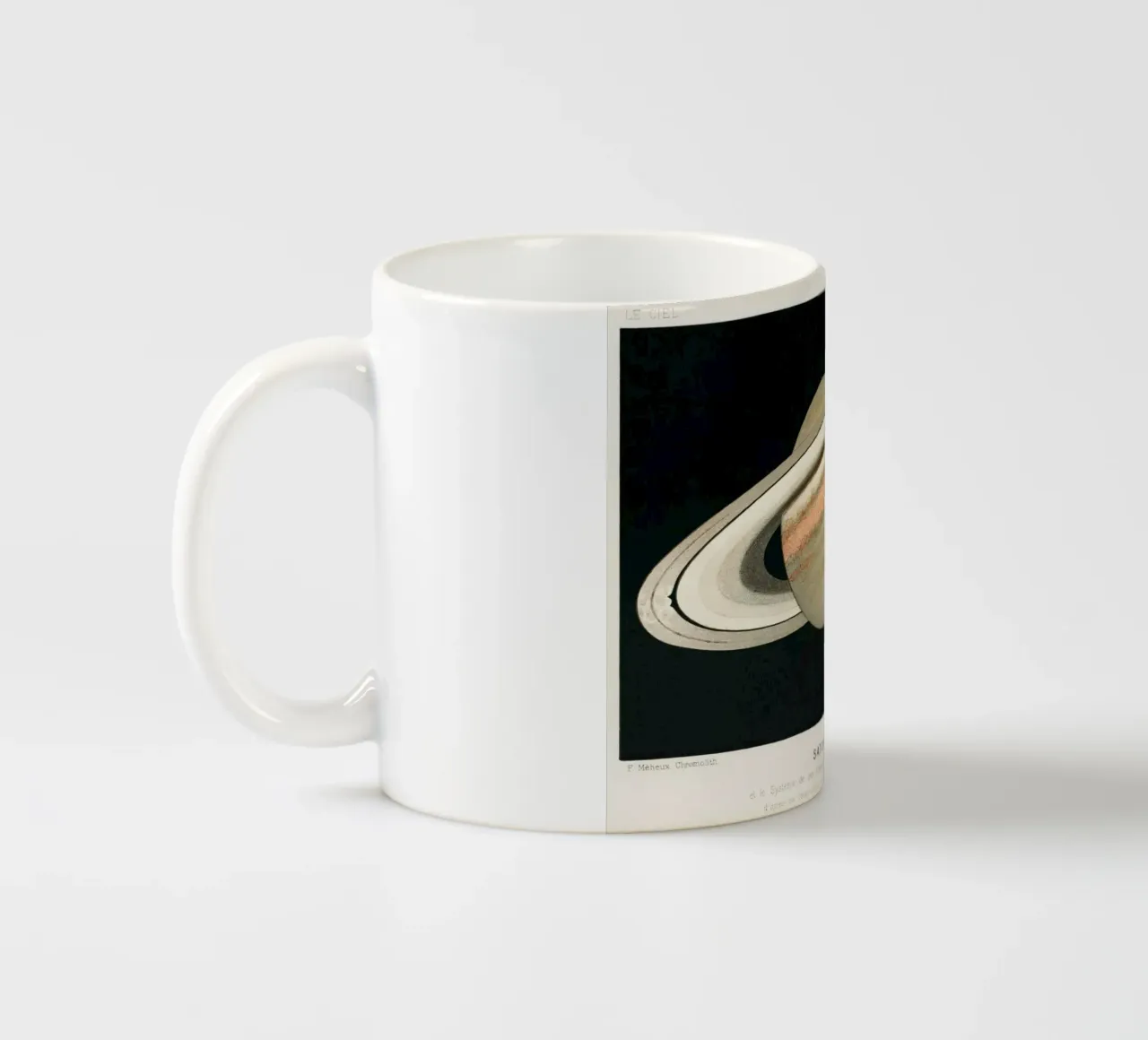 The Planet Saturn (1877) Lithograph by F. Meheux – ceramic mug by Venus Art