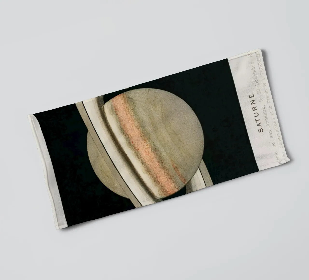The Planet Saturn (1877) Lithograph by F. Meheux – towel by Venus Art