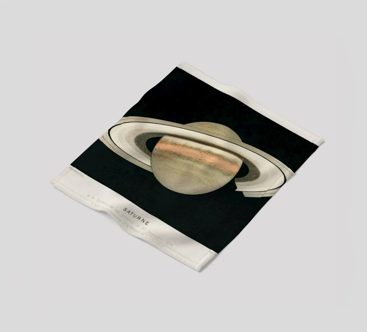 The Planet Saturn (1877) Lithograph by F. Meheux – fleece blanket by Venus Art