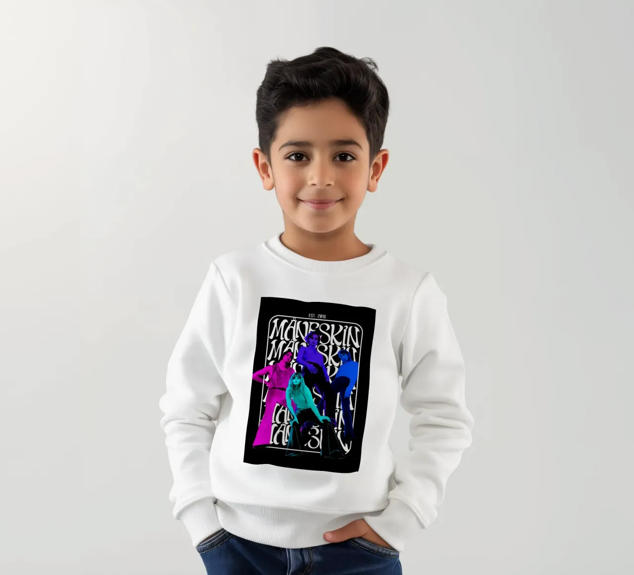 Maneskin Music Gig Concert Poster Decor kids sweatshirt by DGUnder