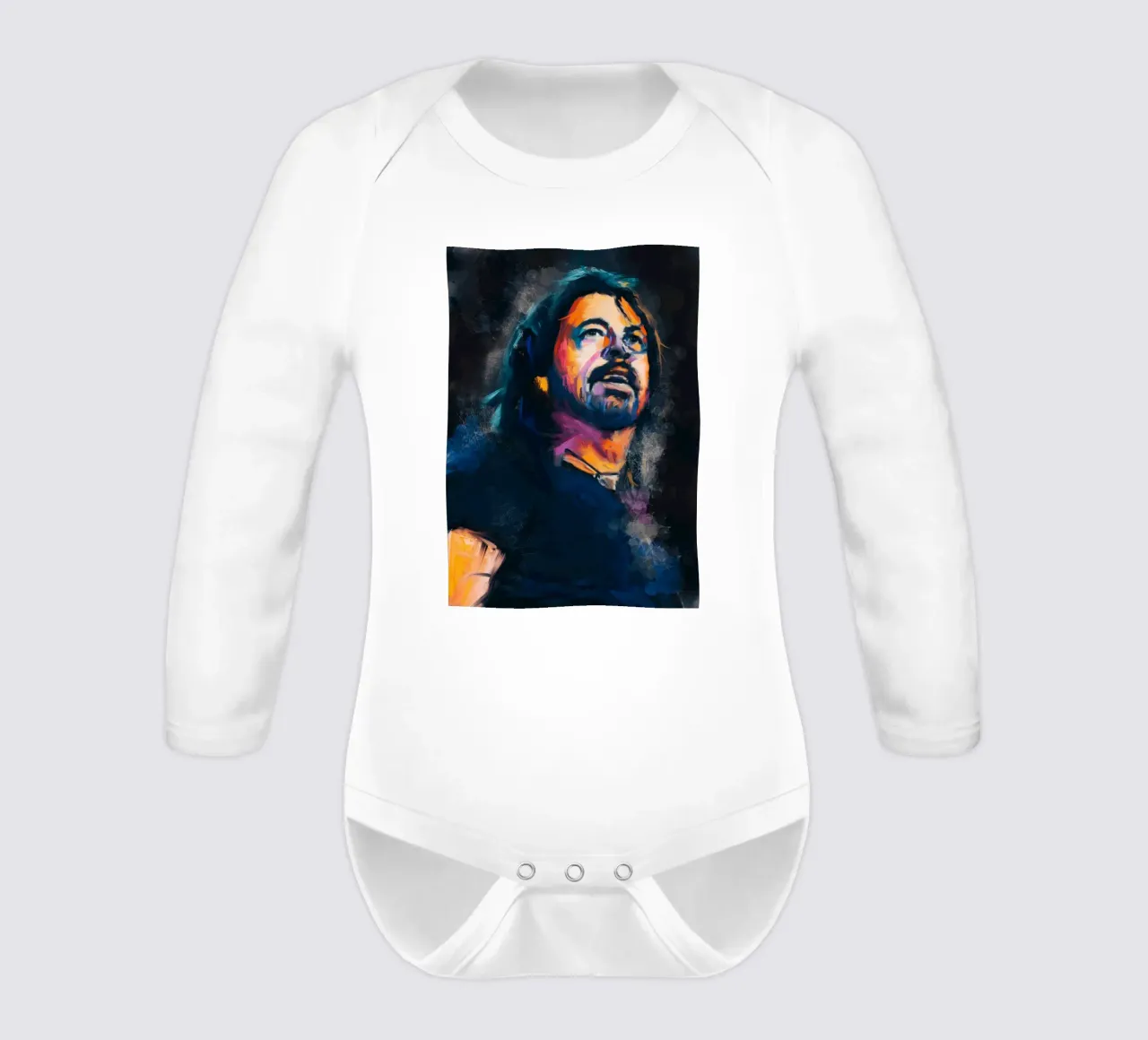 Dave Grohl abstract colorful pop art body neonato maniche lunghe da Lembayung art
