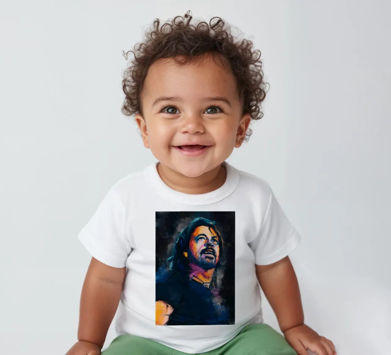 Dave Grohl abstract colorful pop art maglietta neonato da Lembayung art