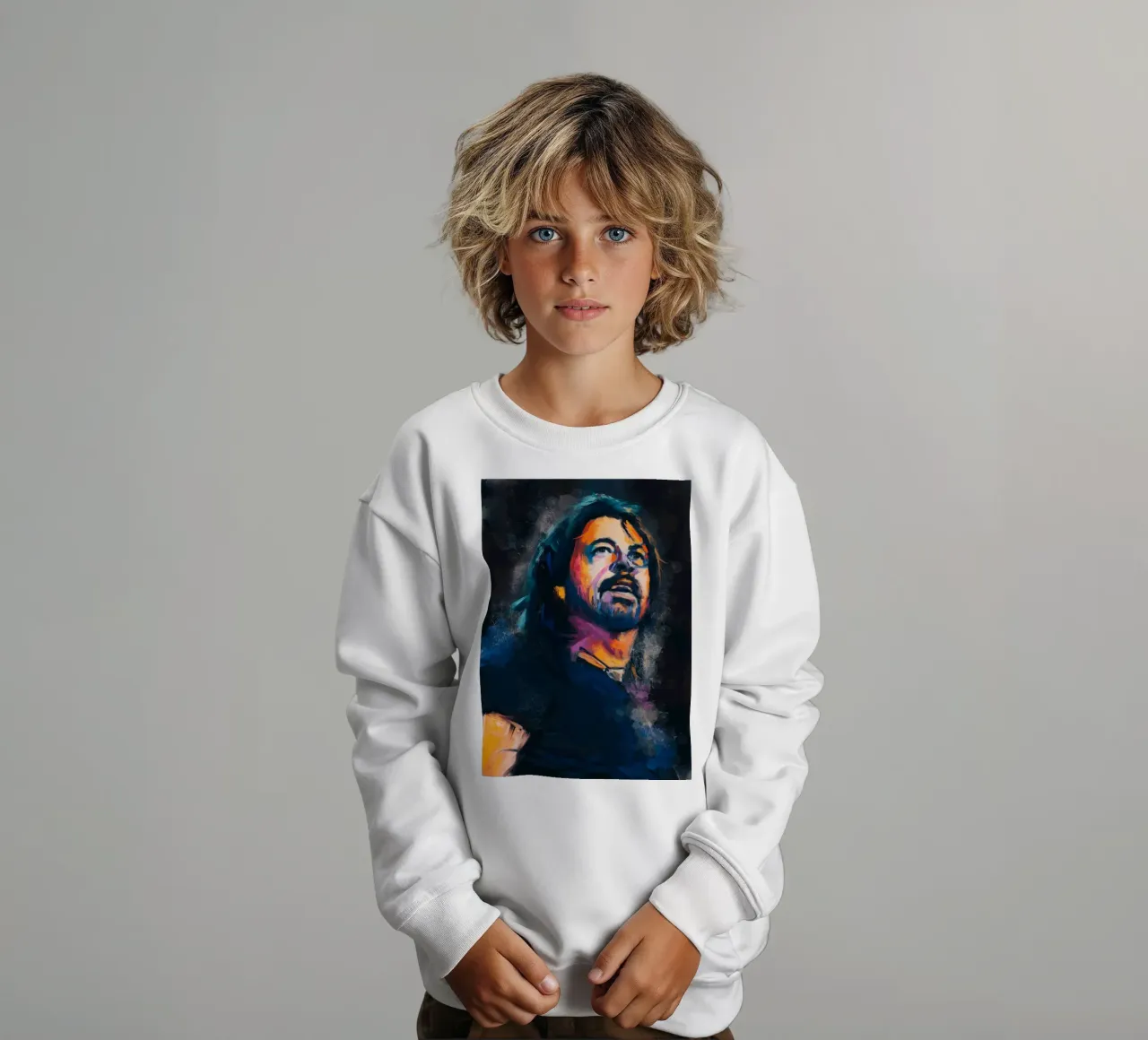 Dave Grohl abstract colorful pop art felpa bambino da Lembayung art