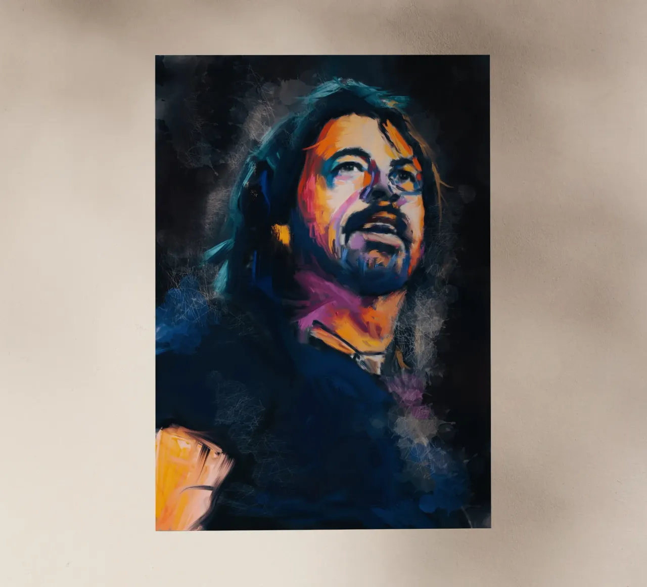 Dave Grohl abstract colorful pop art pellicola backlit da Lembayung art