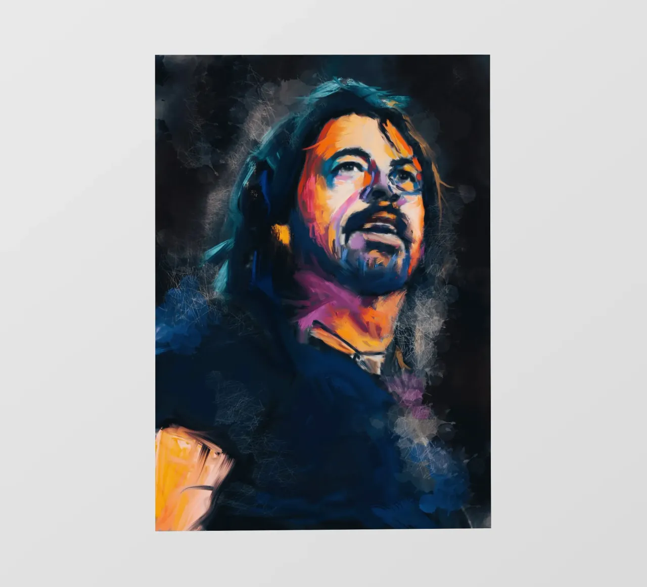 Dave Grohl abstract colorful pop art pellicola backlit da Lembayung art