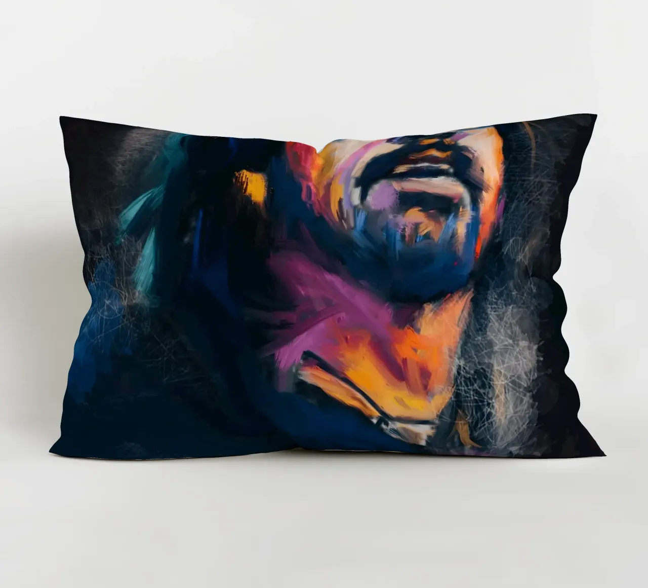Dave Grohl abstract colorful pop art cuscino da Lembayung art