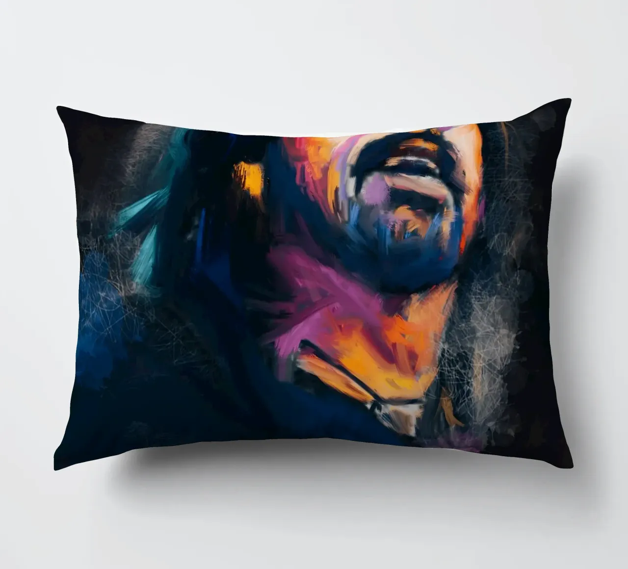Dave Grohl abstract colorful pop art cuscino da Lembayung art