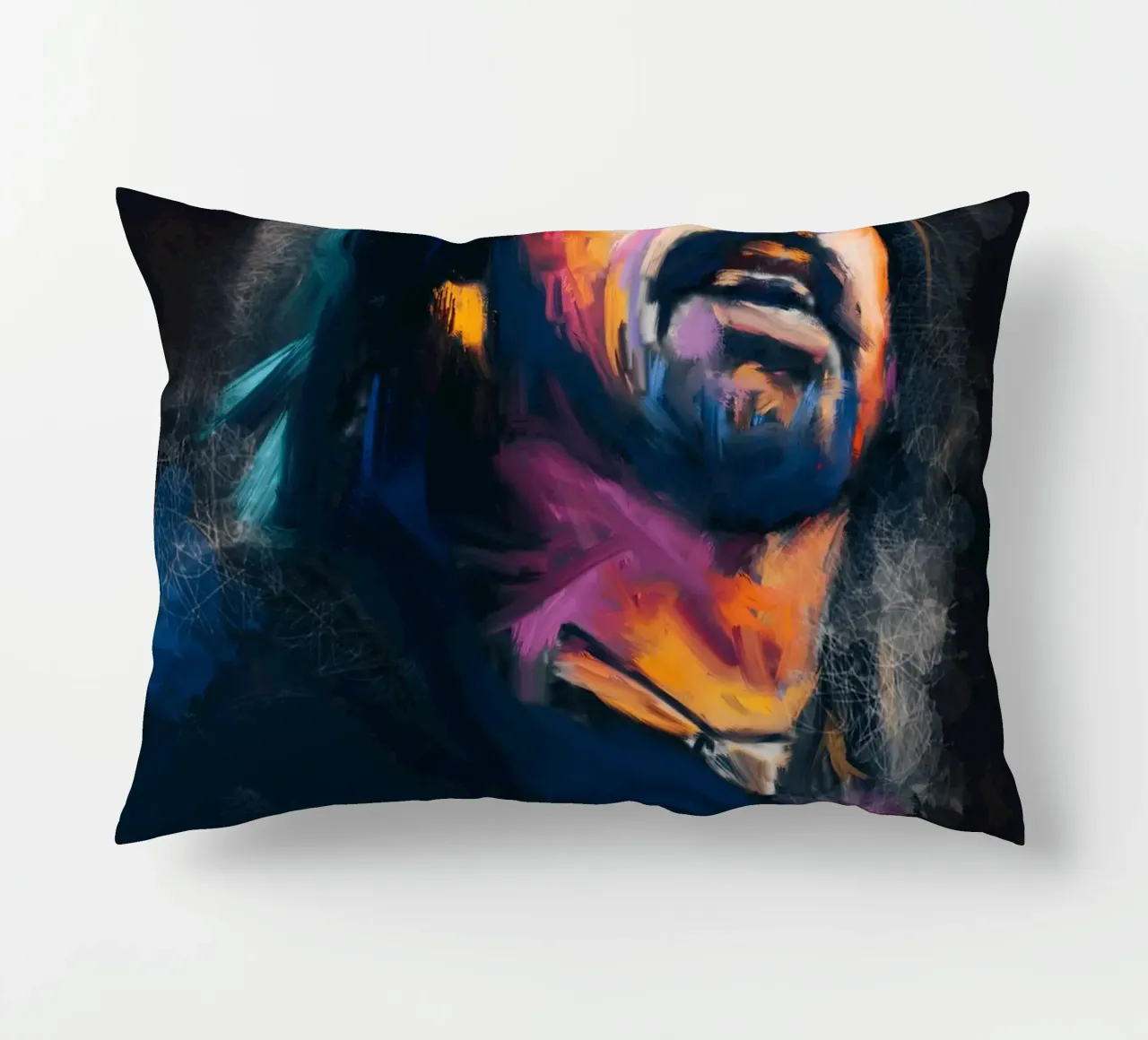 Dave Grohl abstract colorful pop art cuscino da Lembayung art