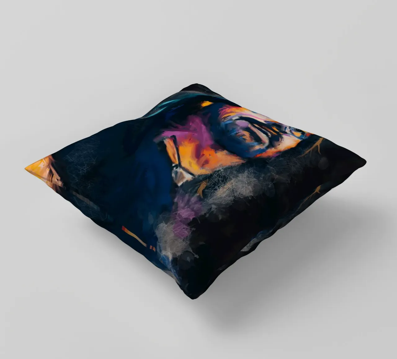 Dave Grohl abstract colorful pop art cuscino da Lembayung art