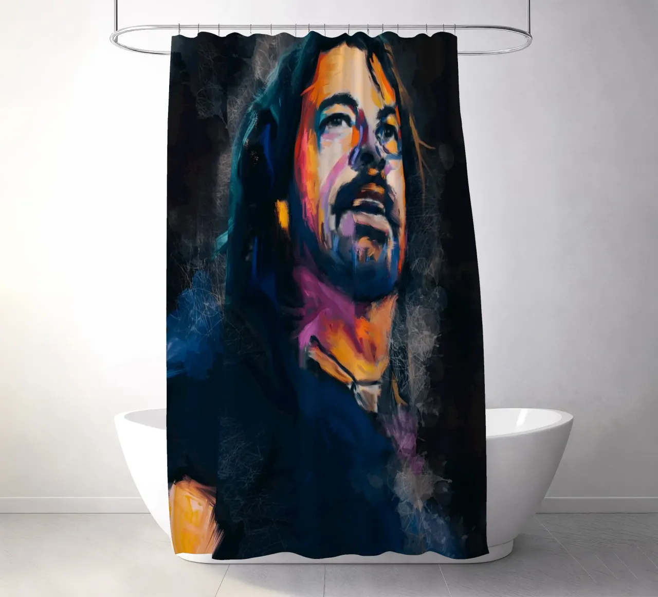 Dave Grohl abstract colorful pop art tenda da doccia da Lembayung art