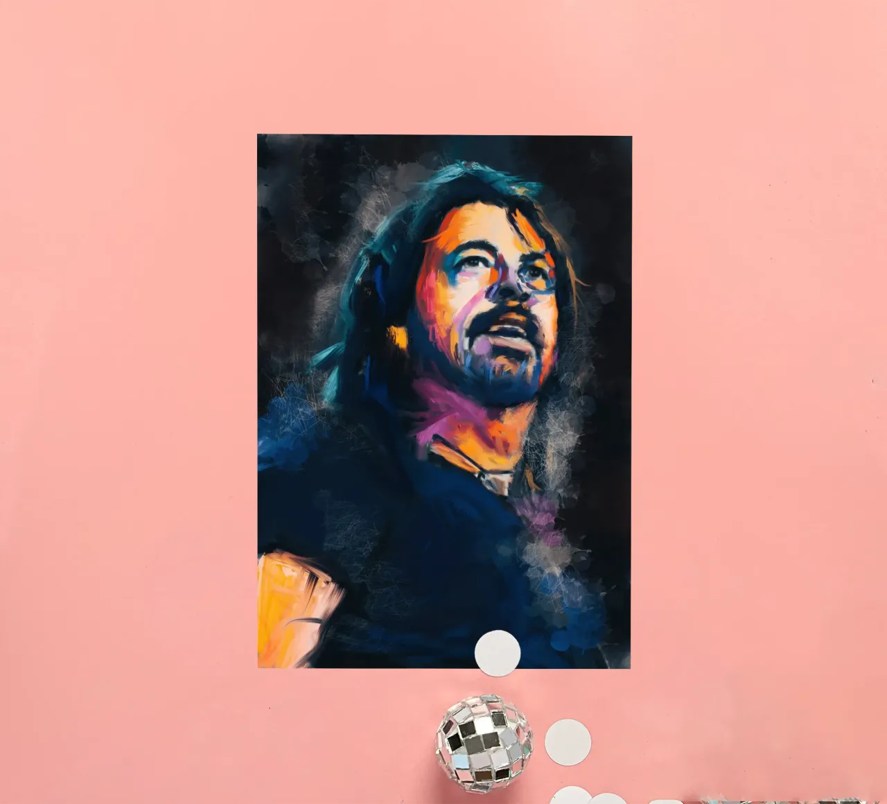Dave Grohl abstract colorful pop art adesivo da Lembayung art