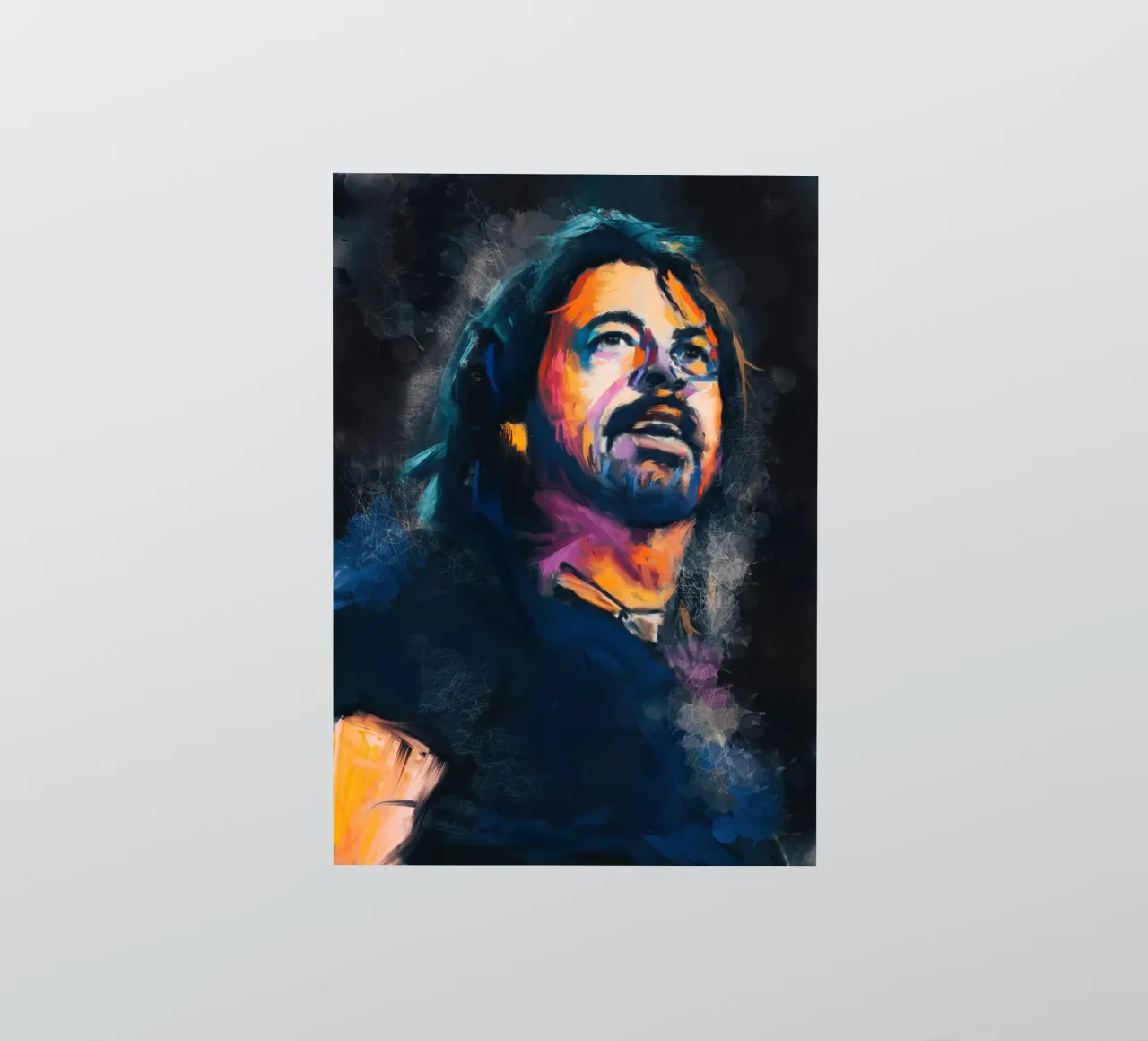 Dave Grohl abstract colorful pop art adesivo da Lembayung art