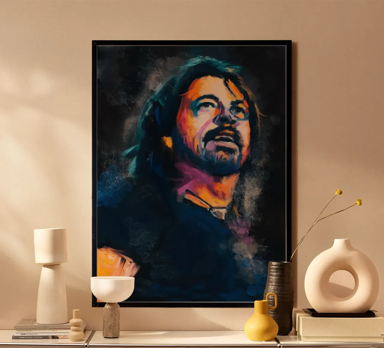 Dave Grohl abstract colorful pop art carta hahnemühle da Lembayung art