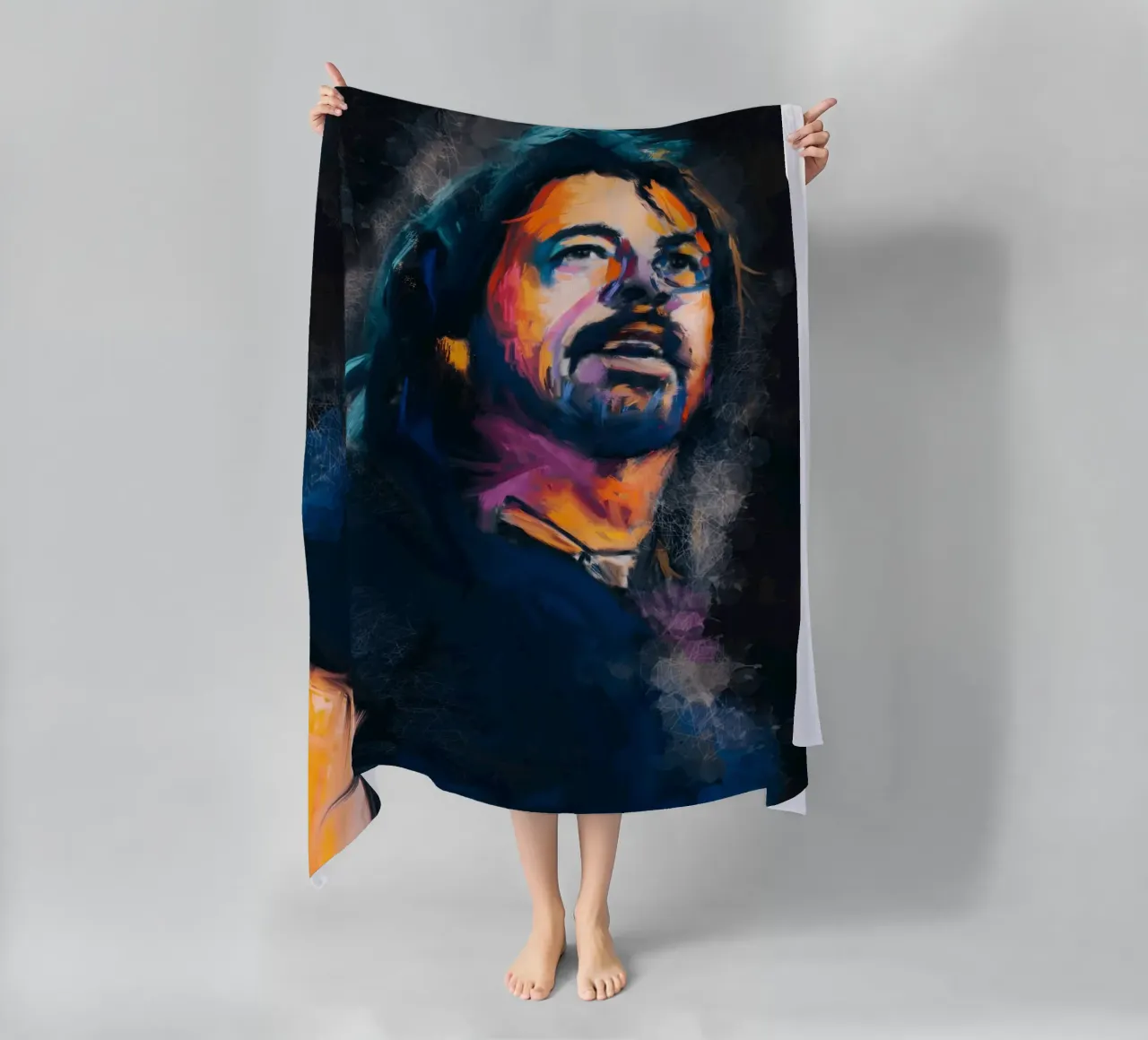 Dave Grohl abstract colorful pop art telo mare da Lembayung art