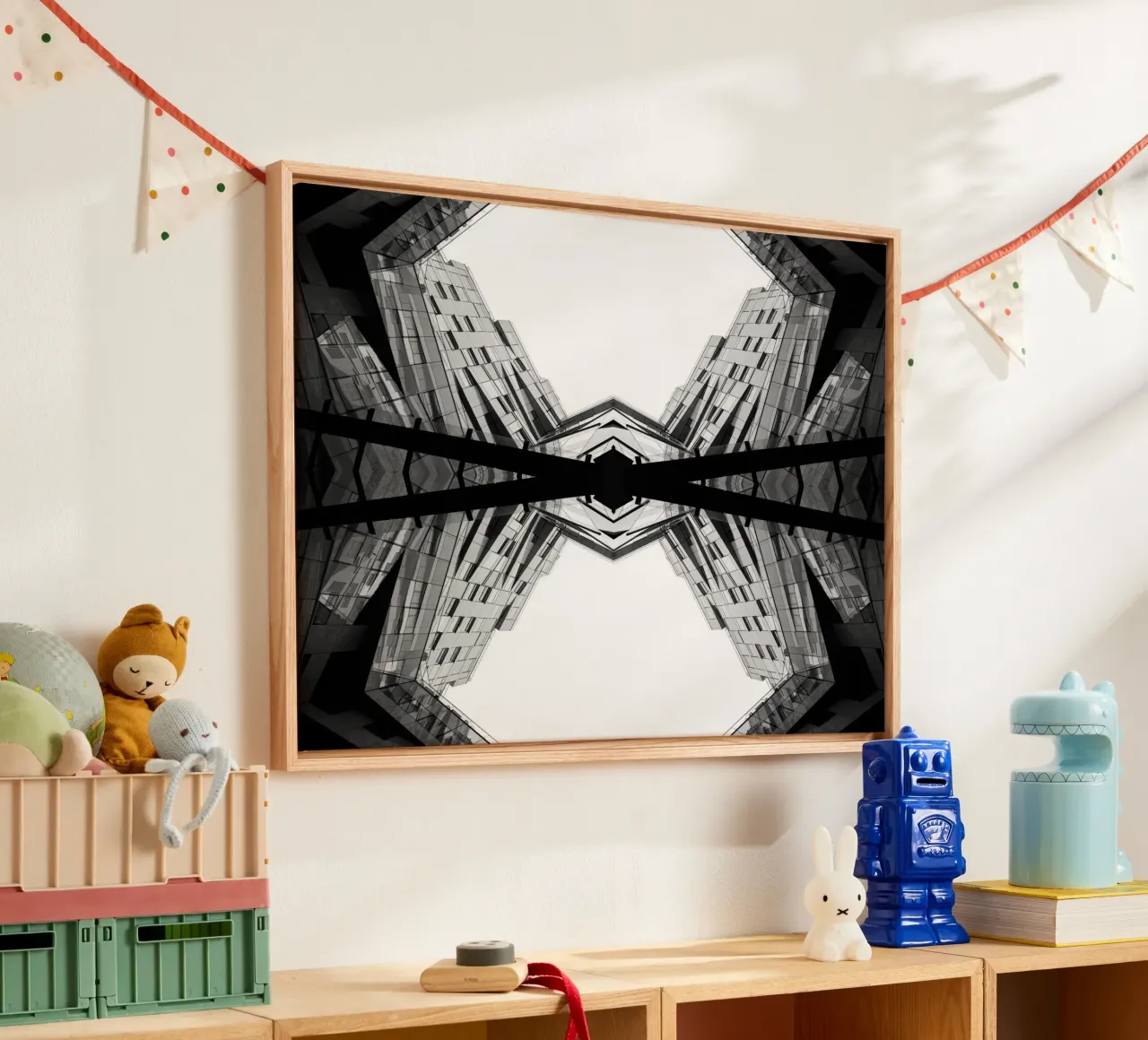 symmetry architecture canvas with Floater frame by Earthly Visions