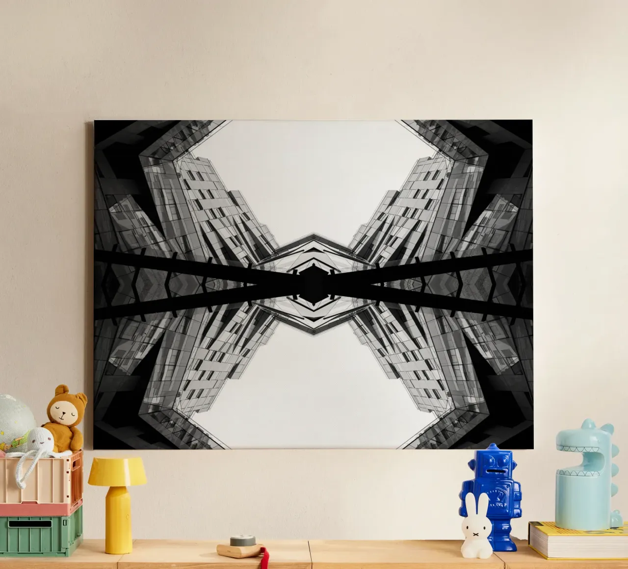symmetry architecture canvas with Floater frame by Earthly Visions