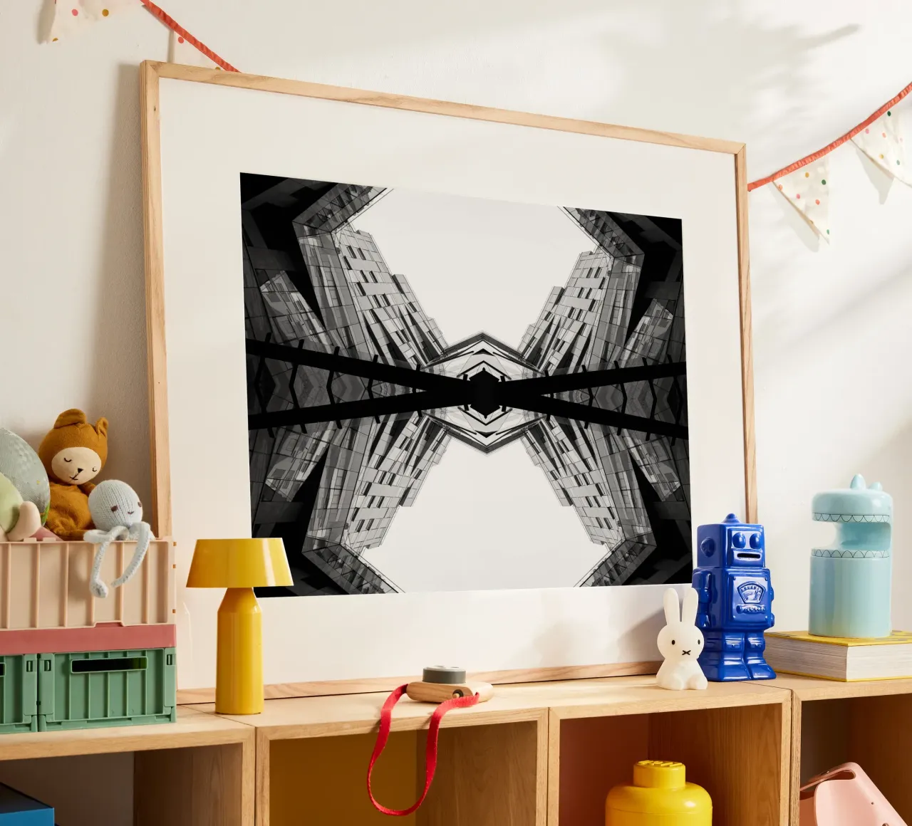 architettura di simmetria poster con telaio in plastica da Earthly Visions