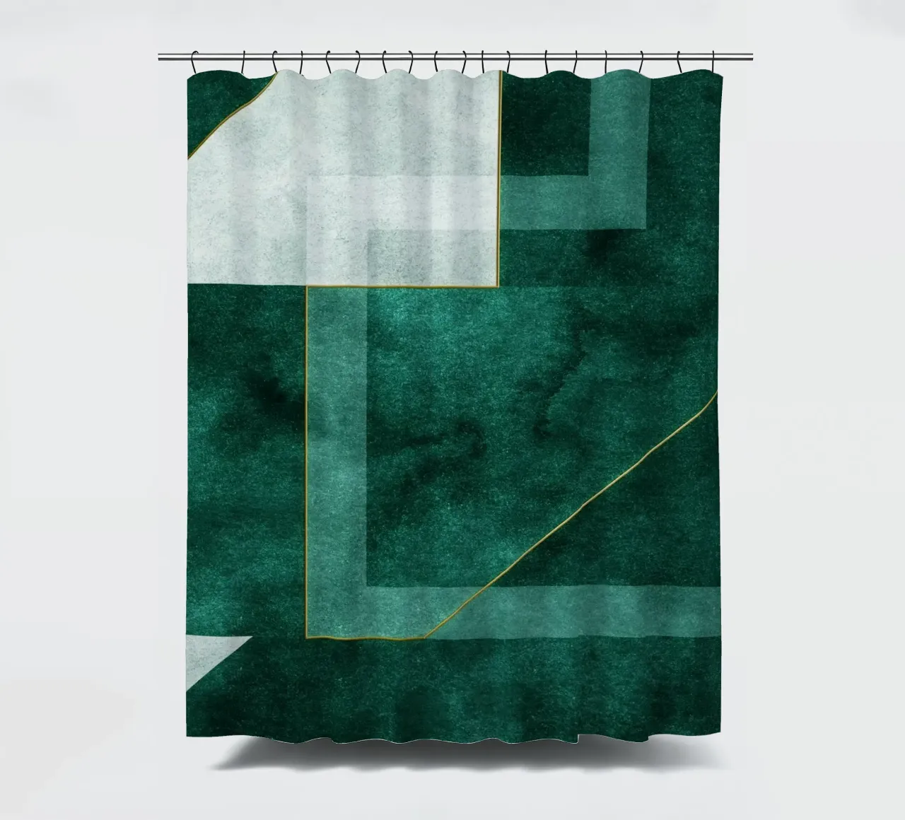 abstract geometric green art tenda da doccia da vintageshop