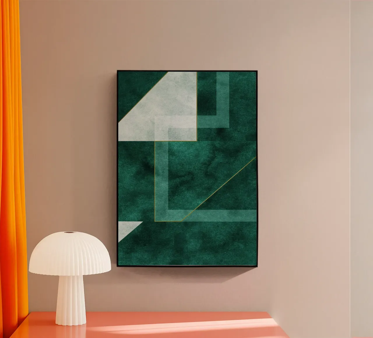 abstract geometric green art plexiglass da vintageshop