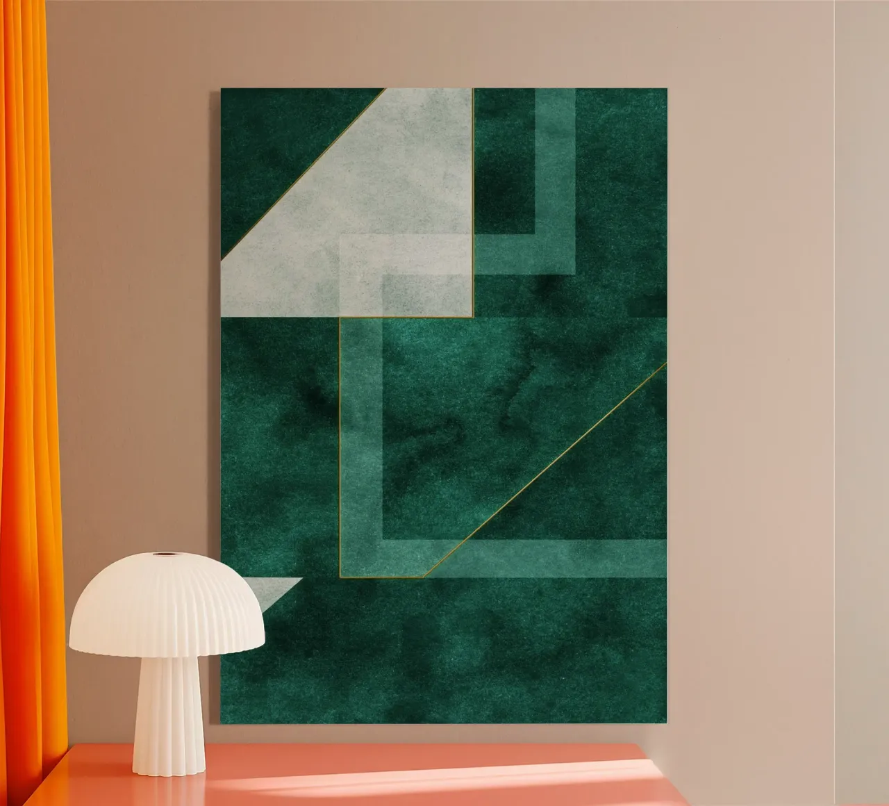 abstract geometric green art plexiglass da vintageshop