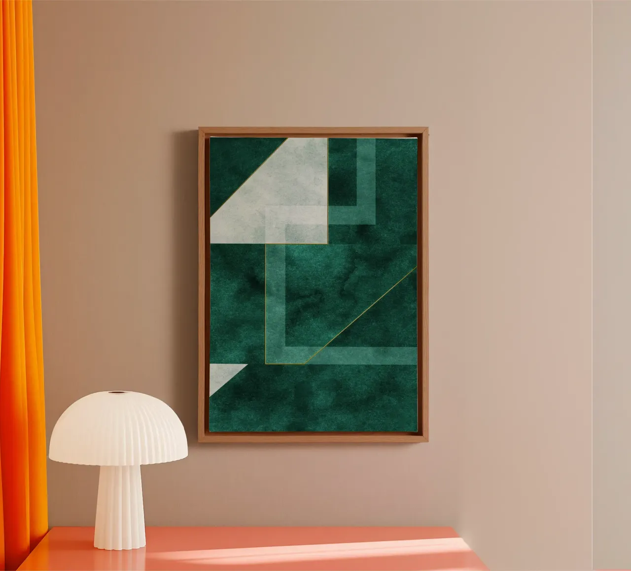 abstract geometric green art canvas by vintageshop