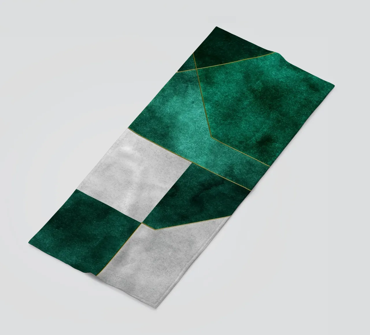 abstract geometric green art 1 telo mare da vintageshop