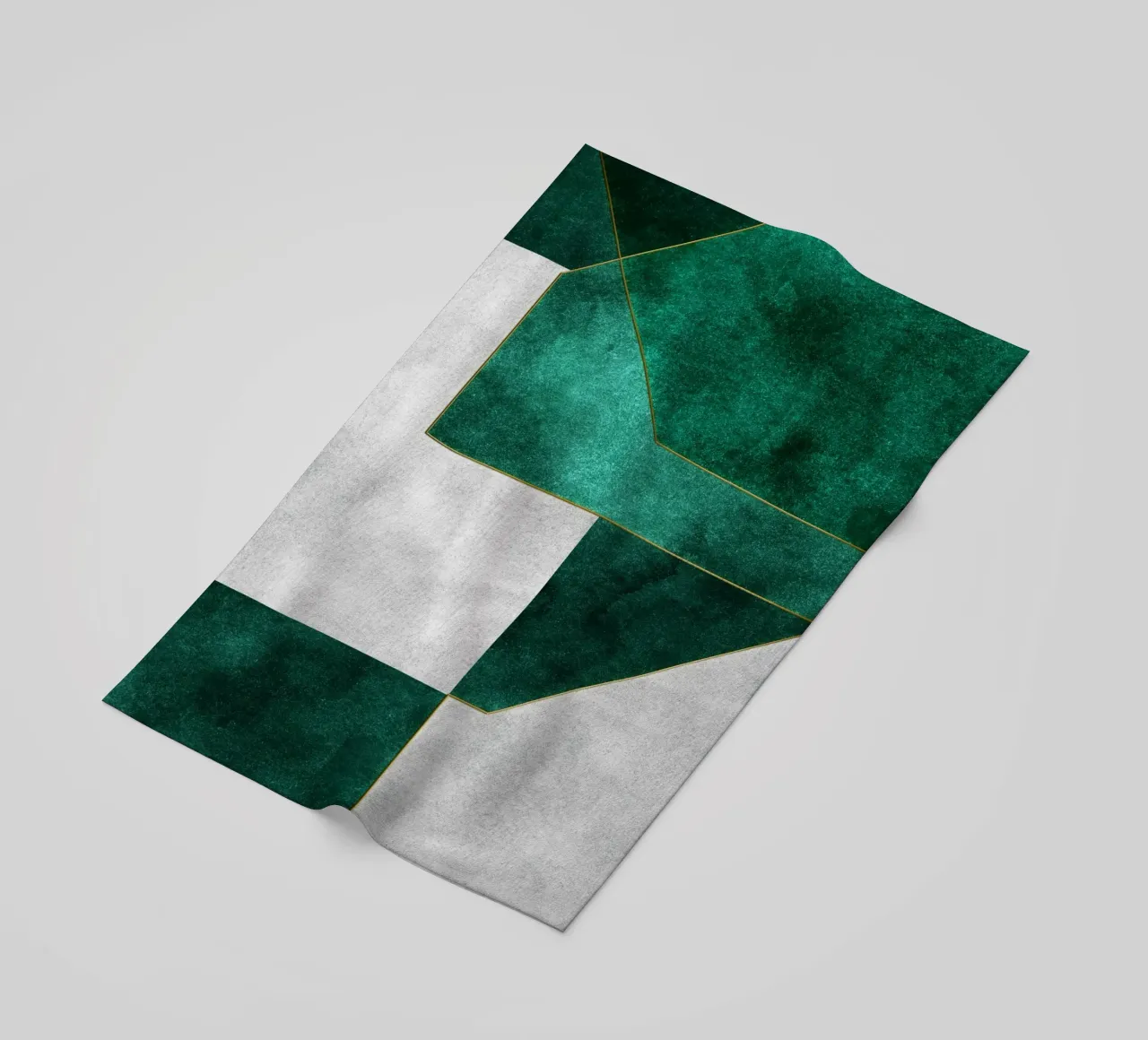 abstract geometric green art 1 telo mare da vintageshop
