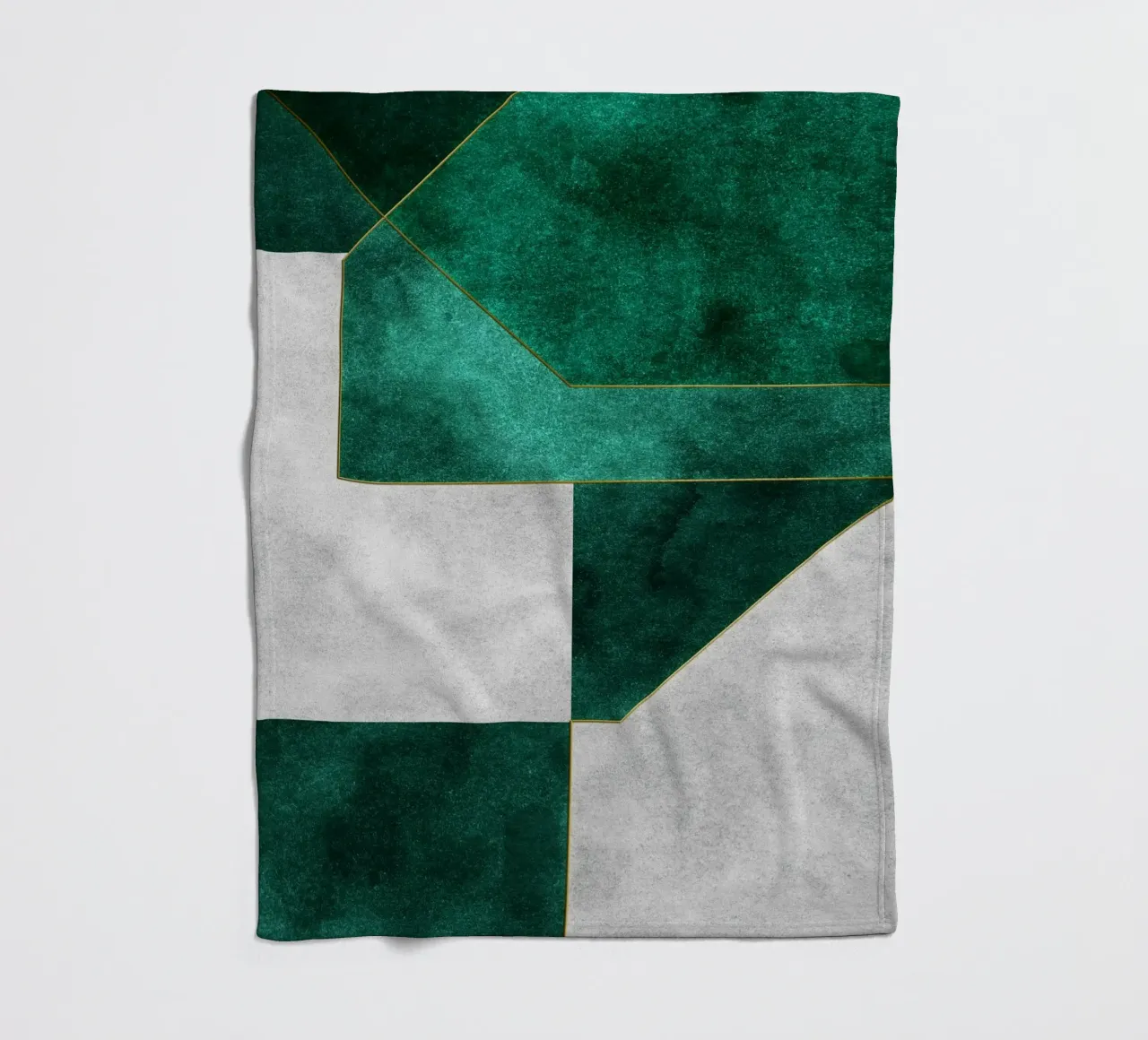 abstract geometric green art 1 coperta in pile da vintageshop
