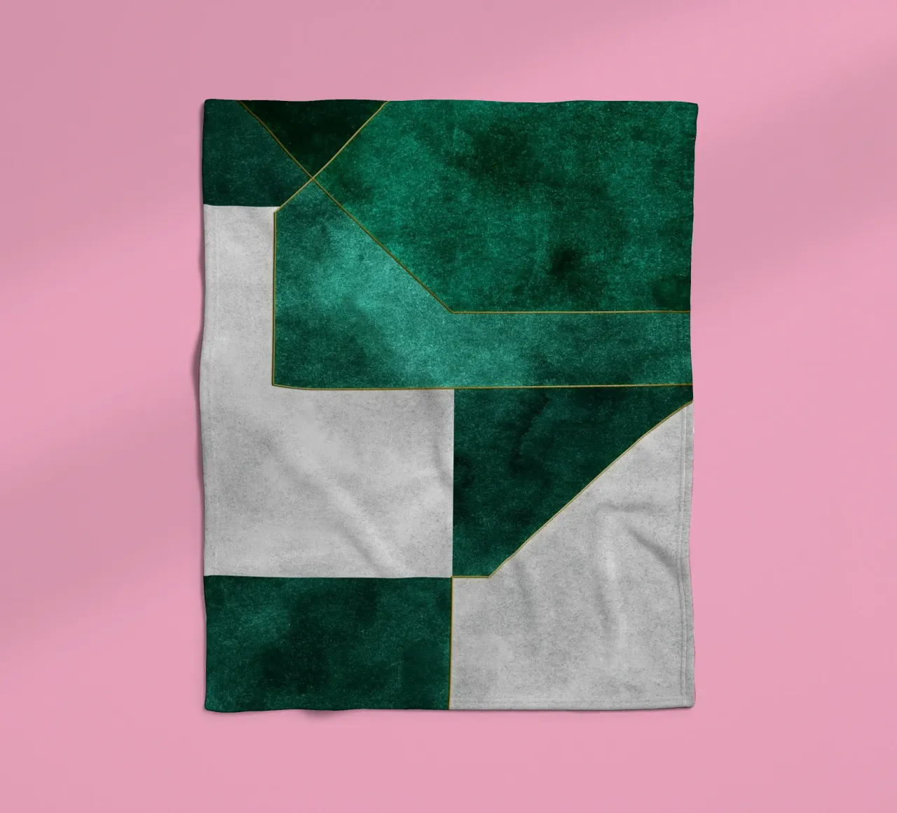 abstract geometric green art 1 coperta in pile da vintageshop