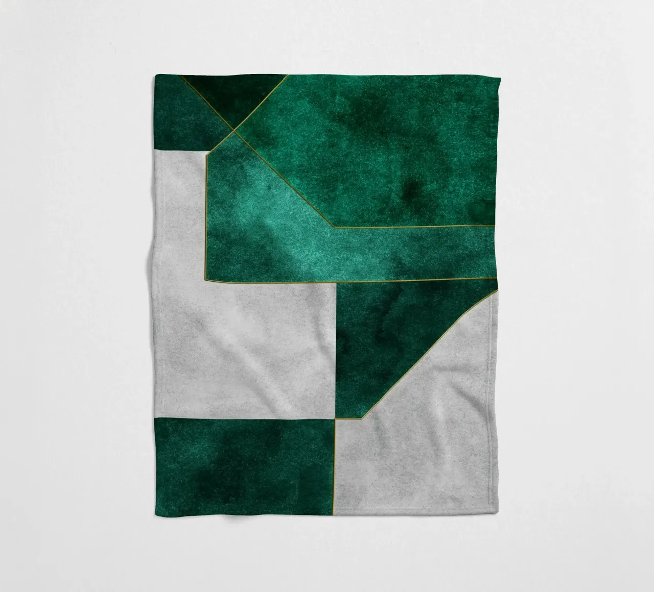abstract geometric green art 1 coperta in pile da vintageshop