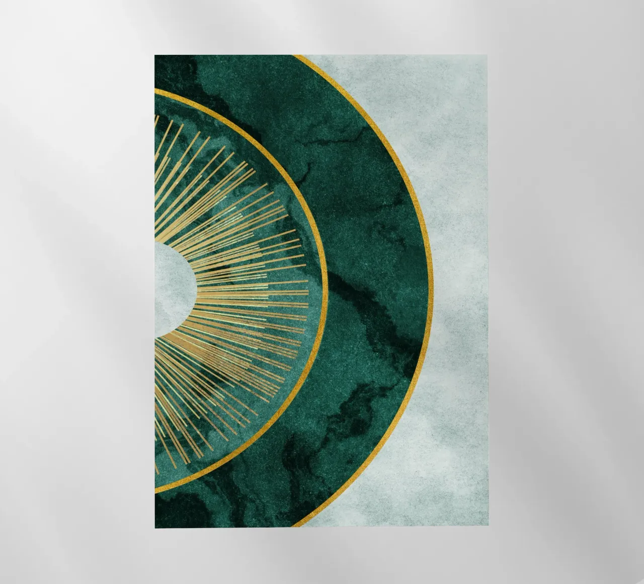 circular green art with gold pellicola backlit da vintageshop