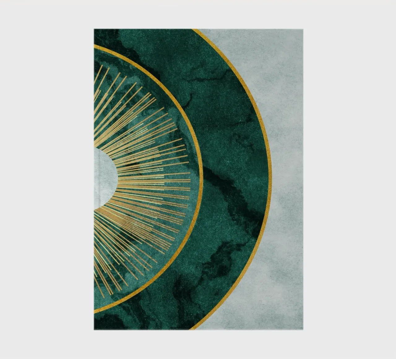 circular green art with gold notebook by vintageshop