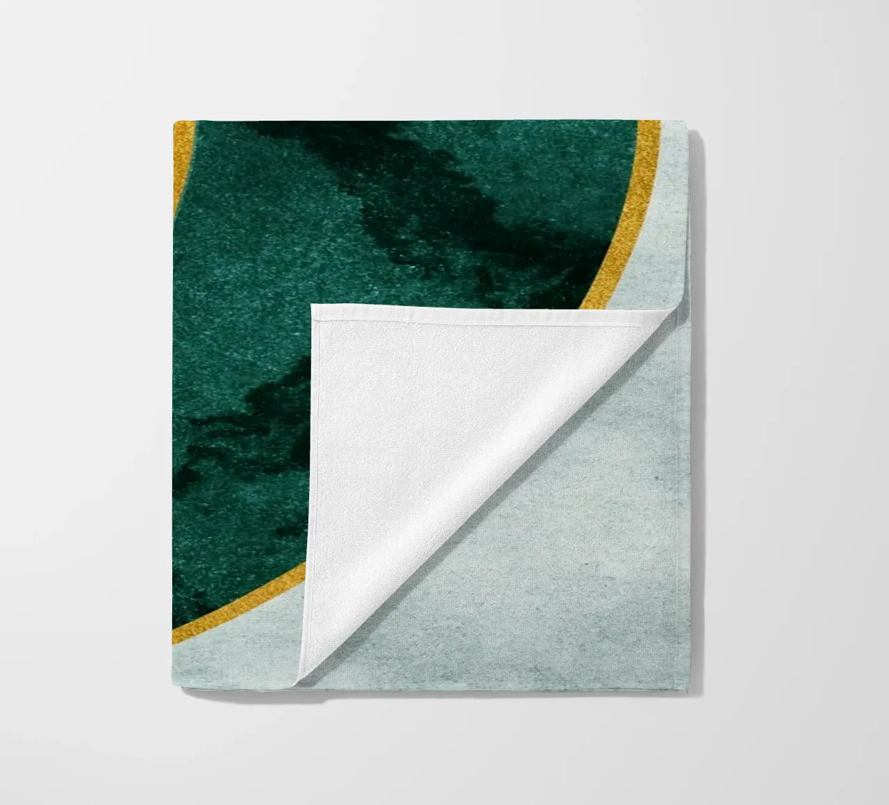 circular green art with gold telo mare da vintageshop