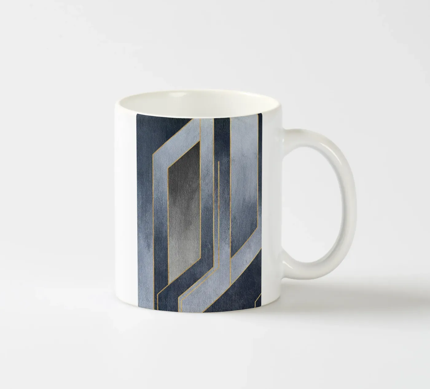 gray rectangular art ceramic mug by vintageshop
