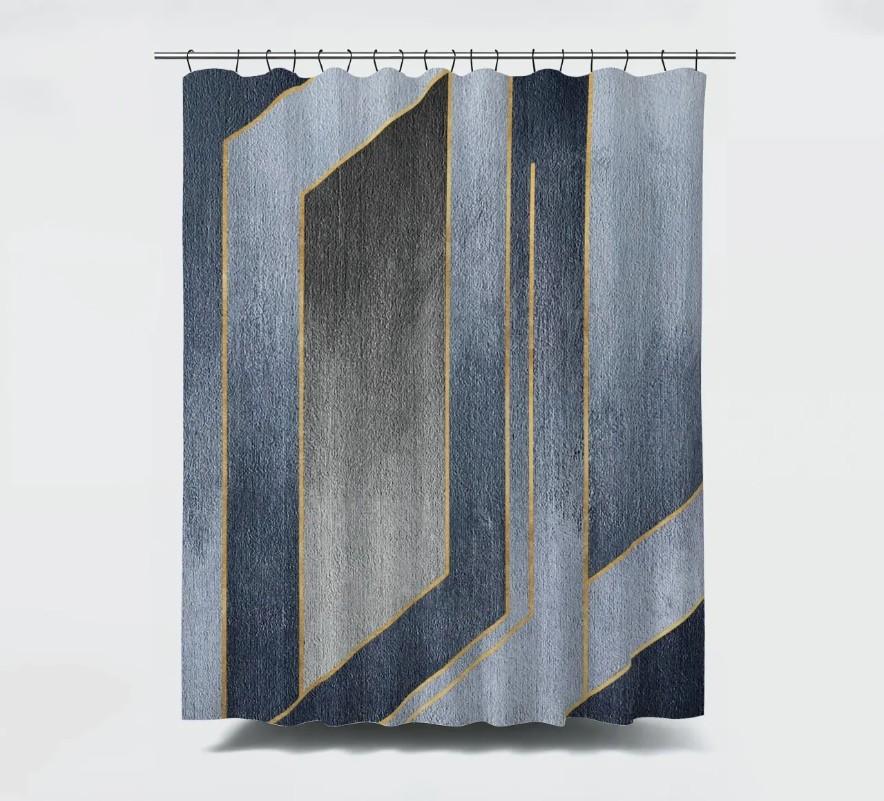 gray rectangular art douchegordijn van vintageshop