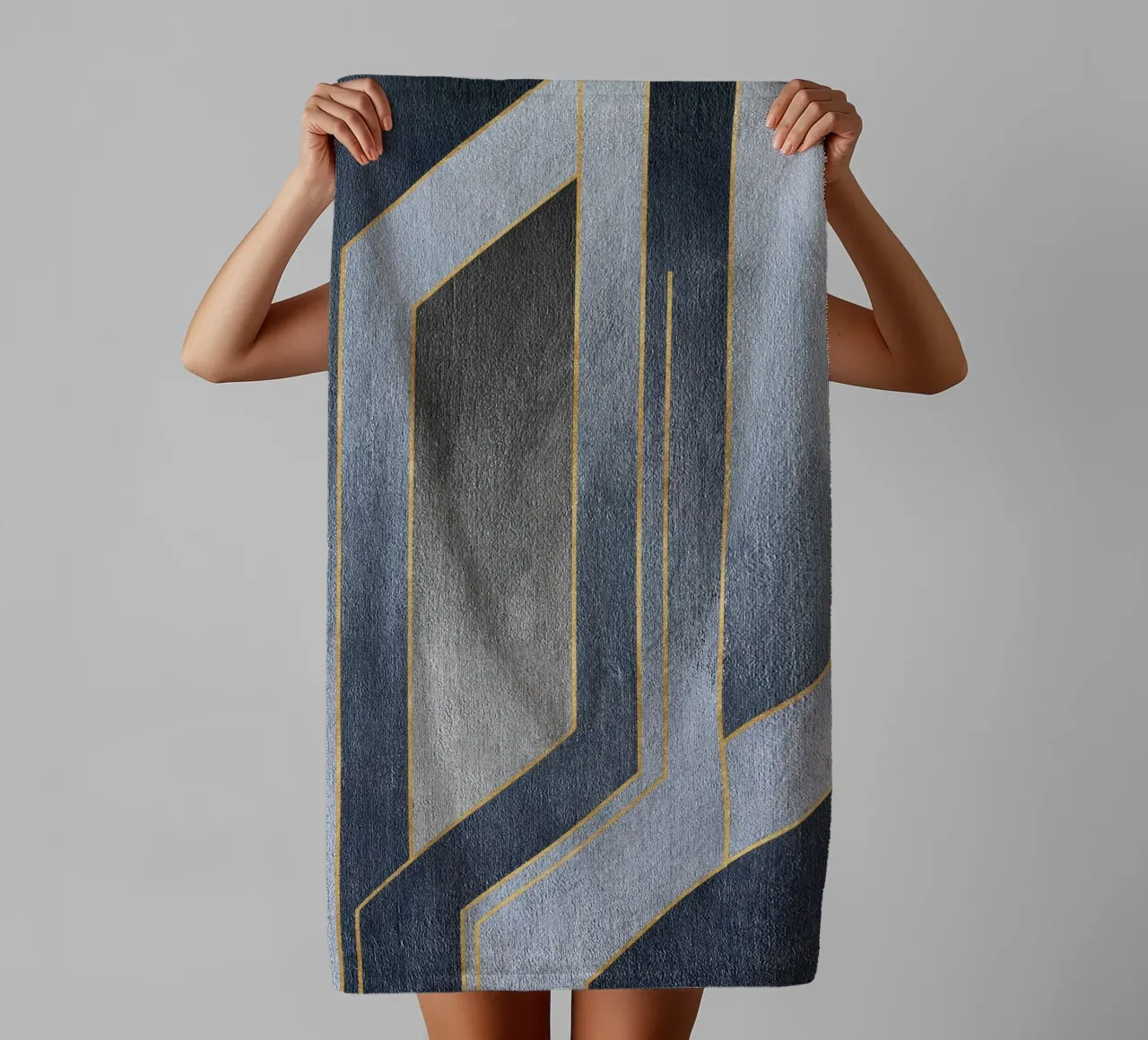 gray rectangular art badhanddoek van vintageshop