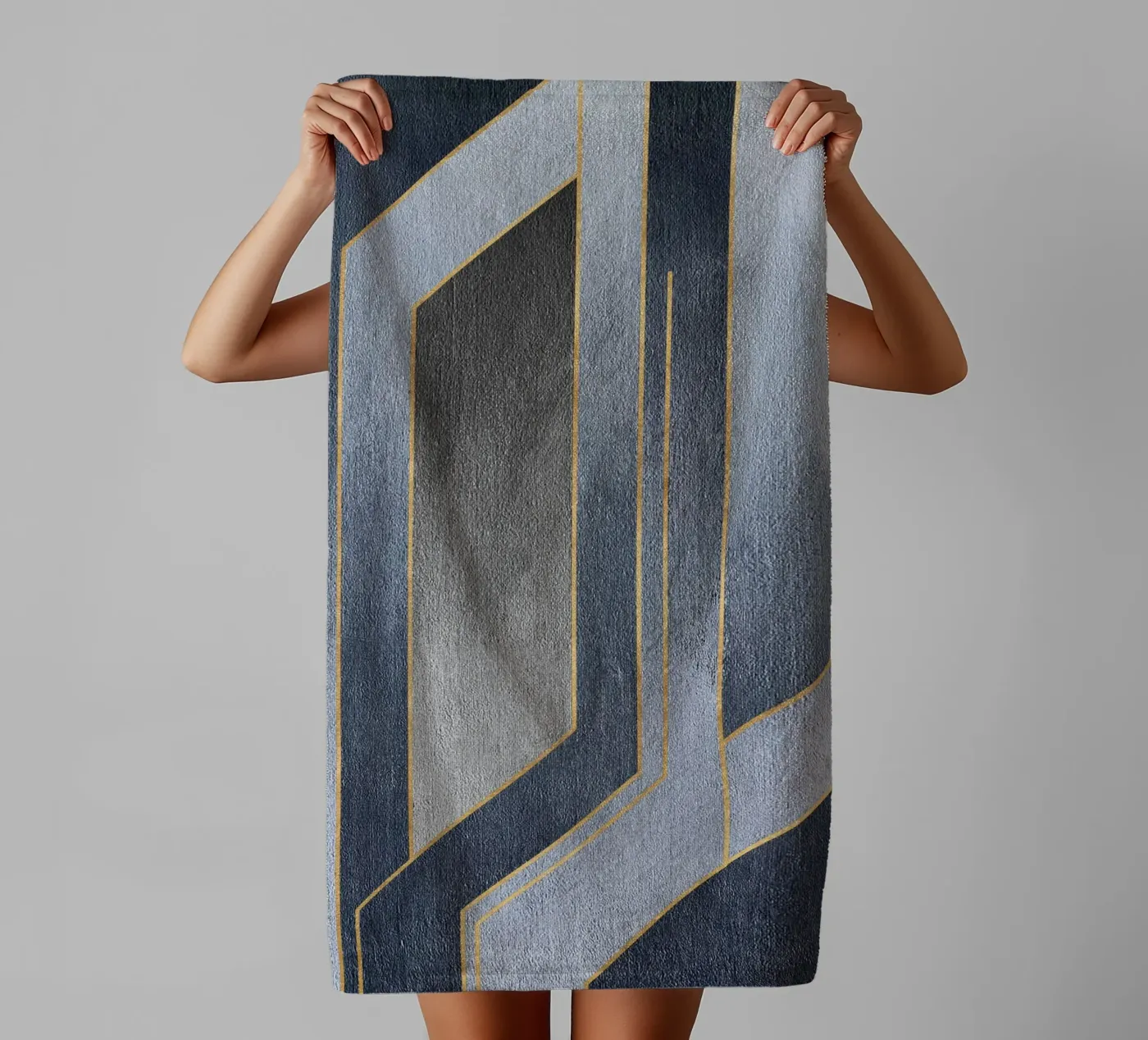 gray rectangular art asciugamano da bagno da vintageshop