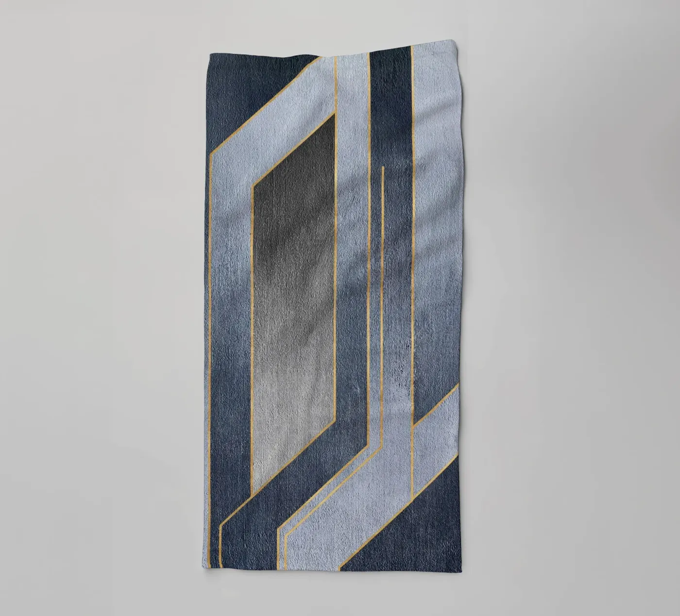 gray rectangular art serviette de bain de vintageshop