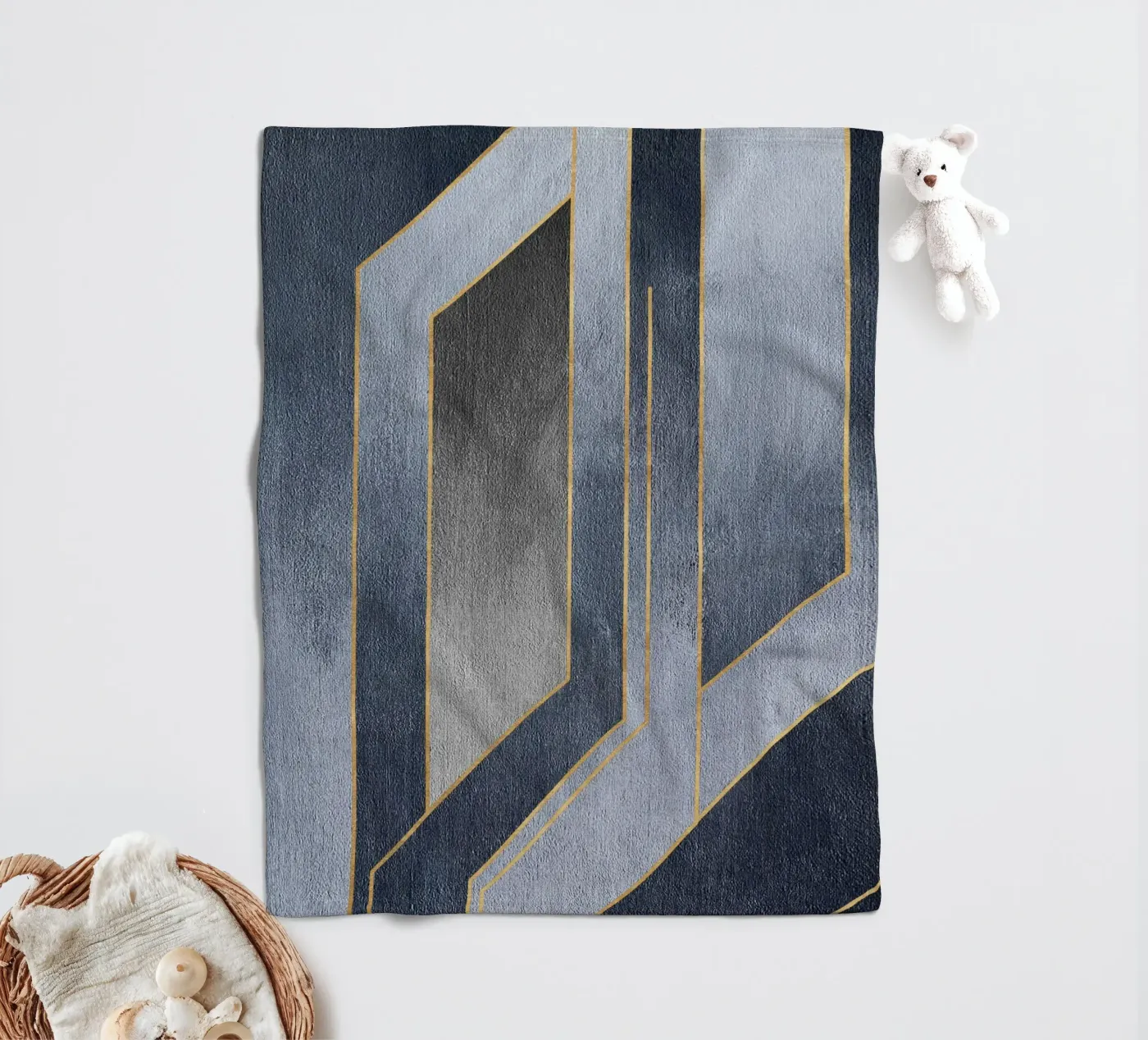 gray rectangular art plaid polaire de vintageshop