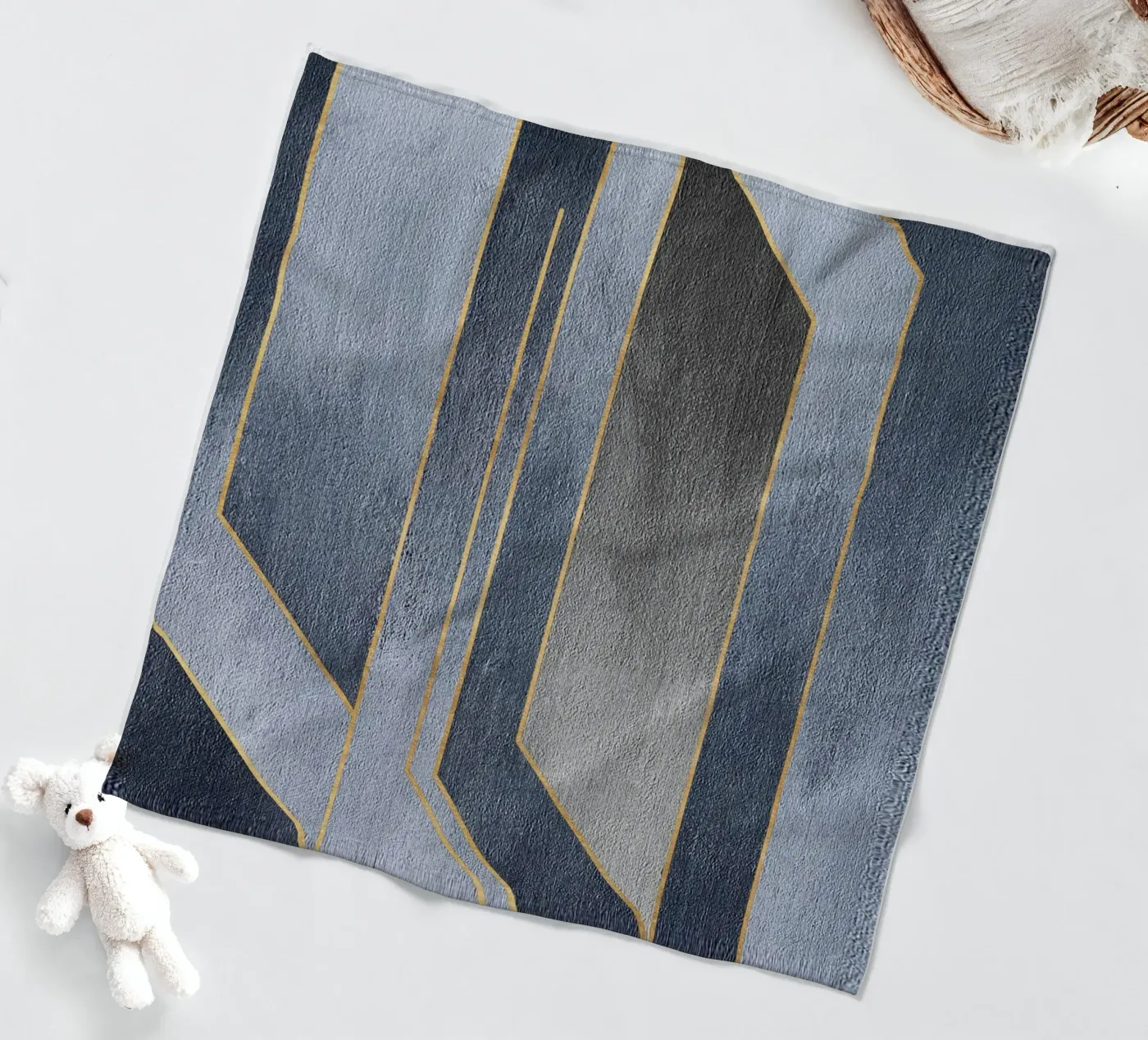 gray rectangular art plaid polaire de vintageshop