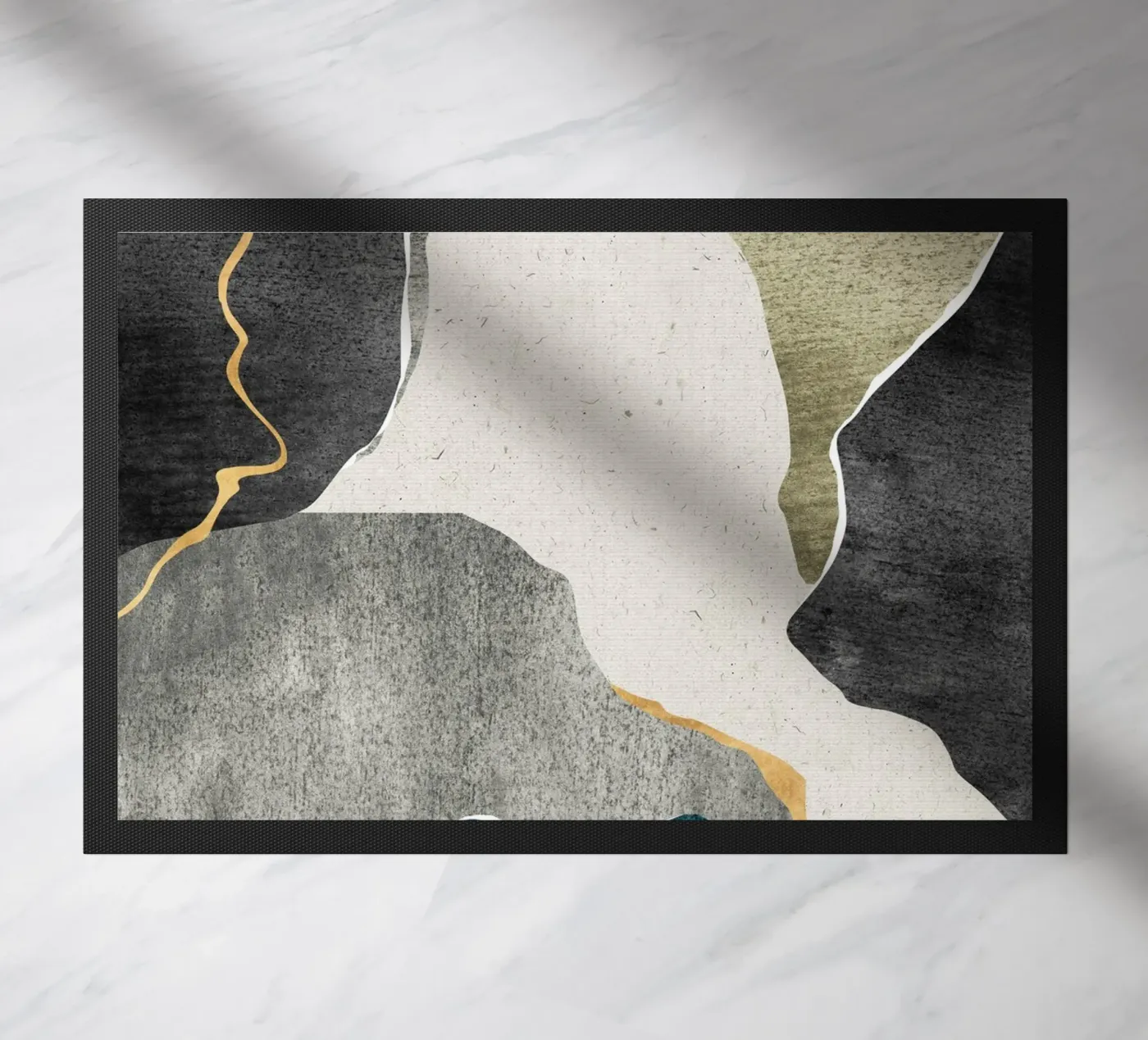 marble effect art deurmat van vintageshop