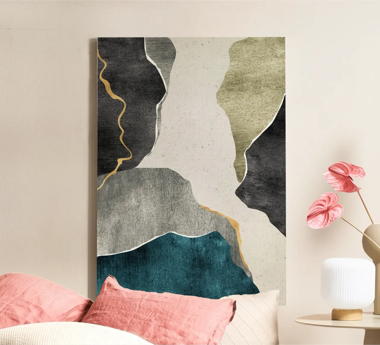 marble effect art canvas by vintageshop