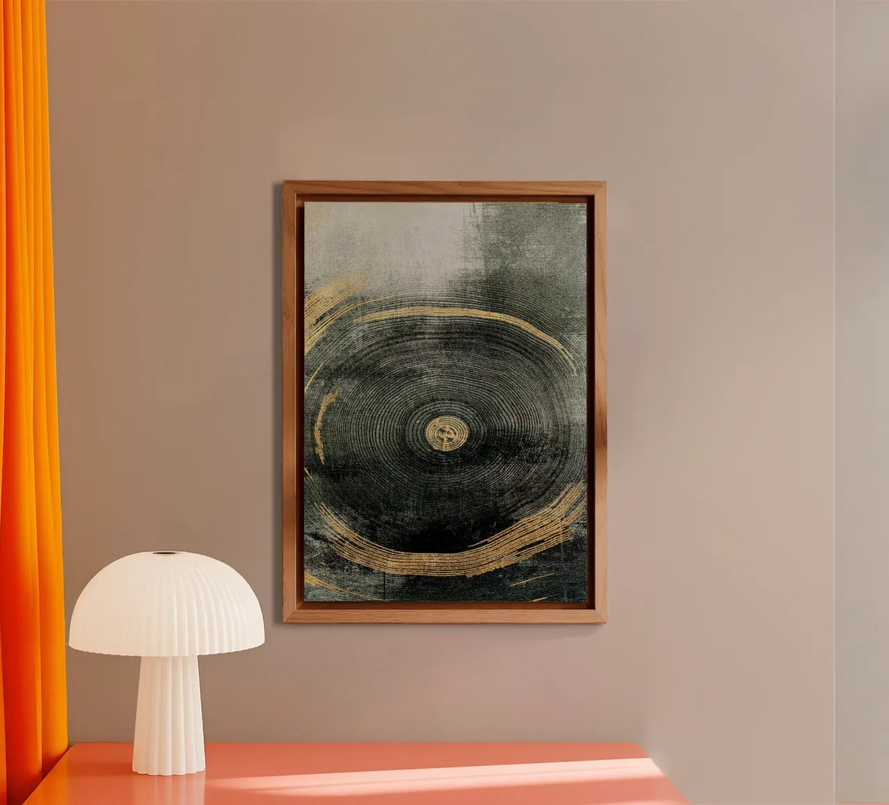 golden circular effect art alluminio dibond da vintageshop